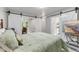 Bedroom with a view of the dining area through white sliding barn doors at 2871 Mullinix Rd, Greenwood, IN 46143