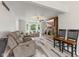 Bright living room showcasing a brick fireplace, a bay window, and modern furnishings at 2871 Mullinix Rd, Greenwood, IN 46143