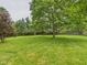 Expansive backyard featuring a vast lawn, mature trees, and a charming birdbath, creating a serene outdoor space at 3004 N Timber Ln, Muncie, IN 47304