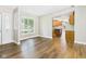 Open floor plan, new flooring and interior entrance to the kitchen area at 3004 N Timber Ln, Muncie, IN 47304