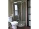 Modern tiled shower and updated fixtures provide a comfortable and stylish experience at 3456 S Sadlier S Dr, Indianapolis, IN 46239