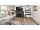 A bright living room with a modern fireplace and stylish decor at 3872 New Battle Ln, Bargersville, IN 46106