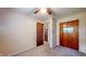 Bedroom featuring neutral walls, ceiling fan, and carpeted floors at 4124 Five Points Rd, Indianapolis, IN 46239