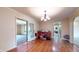 Bright dining room featuring hardwood floors and ample space at 4124 Five Points Rd, Indianapolis, IN 46239