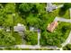 An aerial view of several well-maintained homes nestled among lush greenery and mature trees in a quiet neighborhood at 4275 Springwood Trl, Indianapolis, IN 46228