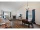 Bright living room with vaulted ceiling, hardwood floors, and fireplace at 5216 Lakeside Manor Blvd, Indianapolis, IN 46254