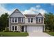 Charming two-story home with gray siding, white trim, and a well-manicured lawn at 741 Oakleaf Dr, Greenfield, IN 46140