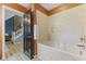 A well-maintained tub and shower combo at 7630 Blain Way, Indianapolis, IN 46254