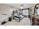This bedroom features a bunk bed, ceiling fan and a desk at 9698 Coyote Ct, Noblesville, IN 46060