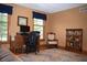 Inviting office space featuring a desk, seating, and display case at 1065 Lakewood South Dr, Brownsburg, IN 46112