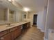 Spacious bathroom with double vanity and walk-in shower at 11070 Long Lake Ln, Fishers, IN 46037