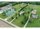 Aerial view of the property with a pond and lush greenery at 11198 N 650 W, Fountaintown, IN 46130
