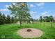 Extensive fenced-in backyard area featuring a fire pit and well-maintained lawn at 11198 N 650 W, Fountaintown, IN 46130