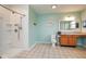 Bathroom featuring a vanity area and shower stall at 11198 N 650 W, Fountaintown, IN 46130