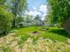 Lush green backyard with mature trees, and tidy garden beds at 1325 Countryside Ln, Indianapolis, IN 46231