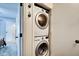 Conveniently located, stacked washer and dryer in a dedicated closet at 1548 N Park Ave, Indianapolis, IN 46202