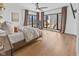 Inviting main bedroom featuring city views and hardwood flooring at 1818 N Pennsylvania St, Indianapolis, IN 46202