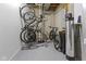 Basement storage area with bike rack, water softener and other mechanicals at 1818 N Pennsylvania St, Indianapolis, IN 46202