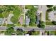 Aerial view of home's backyard, roof, and surrounding neighborhood at 245 S Washington St, Danville, IN 46122