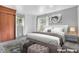 Digitally staged bedroom showcases the room's layout with furniture and decor at 3201 Chamberlin Dr, Indianapolis, IN 46227