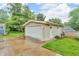 Detached garage with a pristine white door and well-maintained exterior siding at 3201 Chamberlin Dr, Indianapolis, IN 46227