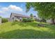 Well-maintained backyard, complete with a patio area, grassy lawn, and privacy fence at 34 Westview Pl, Bargersville, IN 46106