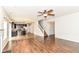 Spacious living room seamlessly connects to the kitchen and staircase for easy flow at 4650 Blue Marlin Way, Indianapolis, IN 46239
