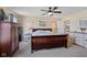 Serene main bedroom boasts ample natural light, ceiling fan, and neutral tones at 632 Albermarle Dr, Pittsboro, IN 46167