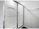 Clean white shower stall with glass door and modern fixtures, for a seamless aesthetic at 6507 W Whispering Way, Greenfield, IN 46140