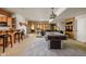 Spacious finished basement with an air hockey table, bar, and fireplace at 9601 Irishmans Run Ln, Zionsville, IN 46077