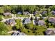 Aerial view of homes in a quiet residential neighborhood at 9973 Woods Edge Dr, Fishers, IN 46037