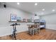 Finished basement featuring a seating area, work-out area, and a bunk bed at 9973 Woods Edge Dr, Fishers, IN 46037