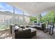 Comfortable covered patio with curtains for privacy at 9973 Woods Edge Dr, Fishers, IN 46037
