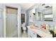 Updated bathroom with glass shower, and modern vanity at 121 Mulberry Dr, Chesterfield, IN 46017
