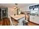 Well-equipped kitchen with a spacious island and ample storage space in white cabinets at 121 Mulberry Dr, Chesterfield, IN 46017