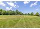 Expansive backyard featuring a lush green lawn, mature trees, and a beautifully manicured landscape, perfect for outdoor enjoyment at 12772 Tram Ln, Carmel, IN 46032