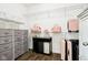 Walk-in closet with shelving and drawers for organized storage and personal items at 1521 Avondale Dr, Westfield, IN 46074