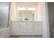 Beautiful bathroom with a double sink vanity, quartz countertop and tiled floors at 19800 Sutton Ter, Westfield, IN 46074