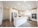Modern kitchen featuring stainless steel appliances, white cabinets, gray flooring and a central island at 19800 Sutton Ter, Westfield, IN 46074