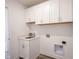 Bright laundry room featuring white cabinetry, a utility sink, and washer/dryer hookups at 19800 Sutton Ter, Westfield, IN 46074