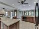 Open concept kitchen with granite countertops, stainless appliances, and breakfast bar at 20 Forrests Edge Ct, Indianapolis, IN 46227