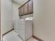Functional laundry room with overhead cabinets, and a washer and dryer at 20 Forrests Edge Ct, Indianapolis, IN 46227