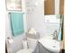 Bathroom with a sink, toilet and rack with a towel at 254 Bittersweet Dr, Whiteland, IN 46184