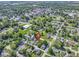 Property aerial shows the proximity of the home to local amenities and the green spaces in the surrounding neighborhood at 310 W Jackson St, Alexandria, IN 46001