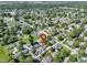 Serene aerial view of a quiet, tree-lined neighborhood, highlighting the home's peaceful and residential setting at 310 W Jackson St, Alexandria, IN 46001