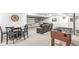 Finished basement has a theater area, sports equipment, and seating, great for relaxation and fun at 4642 Big Run Ct, Indianapolis, IN 46239