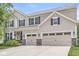 Inviting exterior showcasing a three-car garage with brick accents and a manicured lawn at 4642 Big Run Ct, Indianapolis, IN 46239