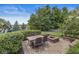 Lush backyard featuring a patio, fire pit, and playset at 4642 Big Run Ct, Indianapolis, IN 46239