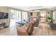 Cozy living area featuring a built-in bar, comfortable seating, and access to the backyard at 5315 Camden St, Indianapolis, IN 46227
