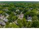 An aerial view of the neighborhood showcasing many homes surrounded by lush trees at 5805 Forest Ln, Indianapolis, IN 46220